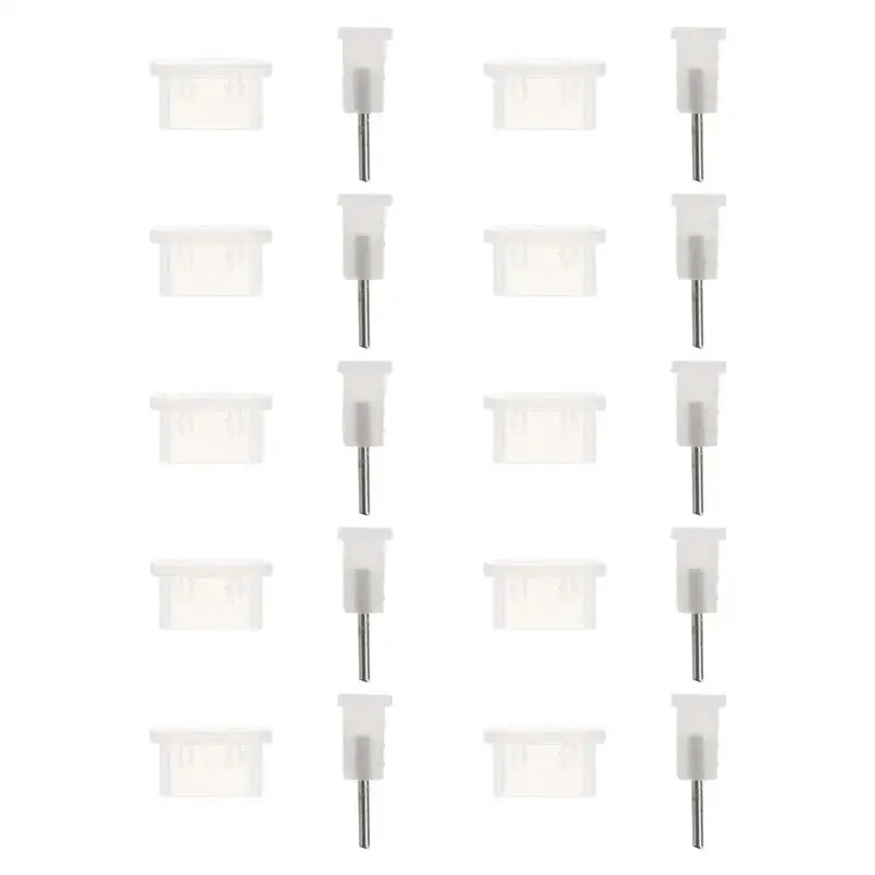 10 Pairs Type-C USB Dust Plugs – Silicone Covers for Phones