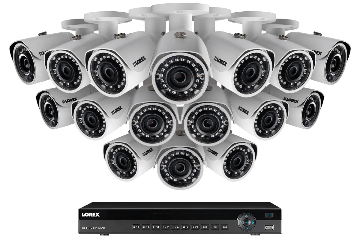 1080p Security Camera System with 16 Channel NVR and 16 2K (3MP) HD Cameras