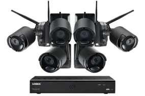 1080p Wire Free Camera System with Six Battery Powered Metal Cameras, 65ft Night Vision, Two-Way Audio, and a 1TB Hard Drive