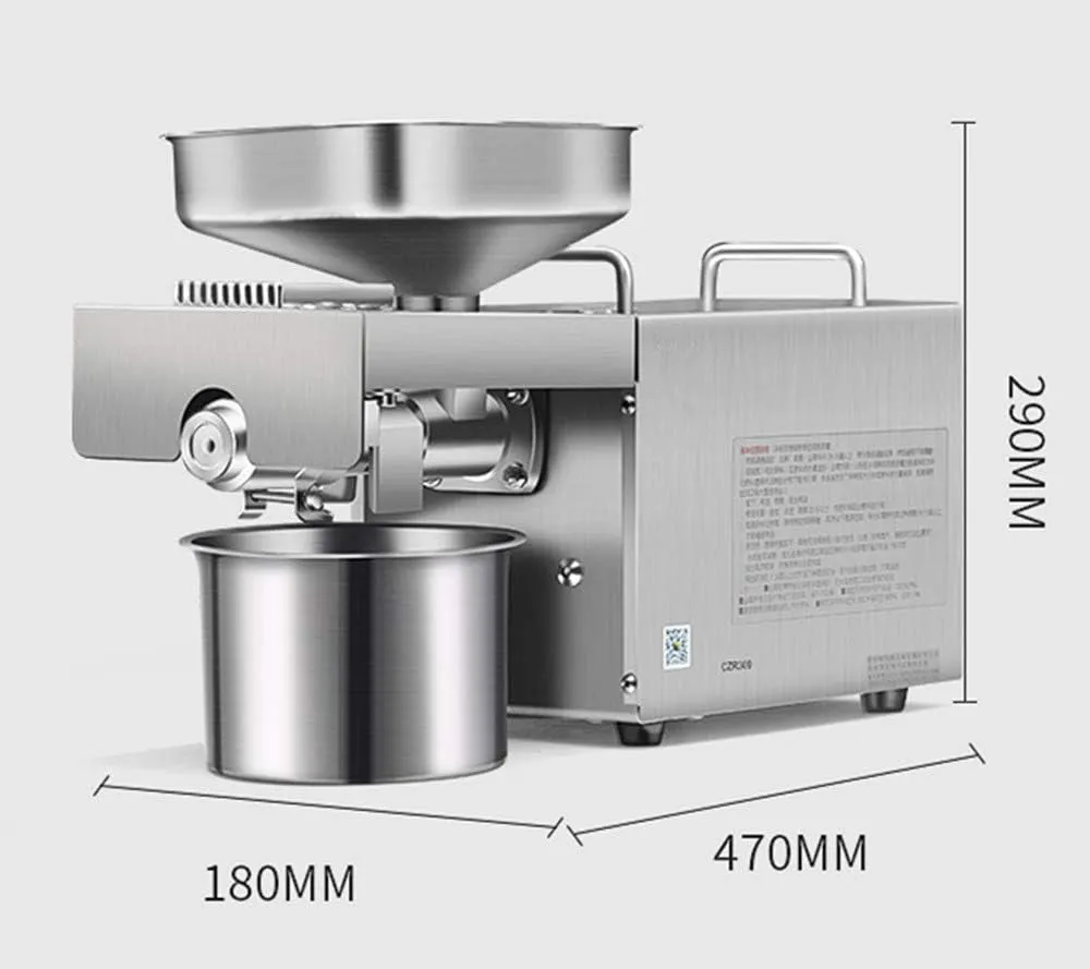 1500W Commercial Automatic Oil Press Machine Industrial Oil Pressing Machine Nuts Seeds Oil Presser Pressing Machine Cold Hot Press All Stainless