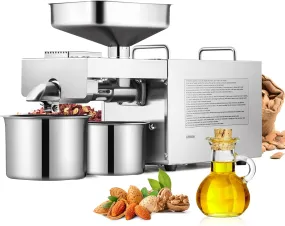 1500W Commercial Automatic Oil Press Machine Industrial Oil Pressing Machine Nuts Seeds Oil Presser Pressing Machine Cold Hot Press All Stainless