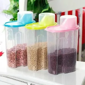 2.5L Multi-Functional Food Storage Container with Measuring Cup Lid