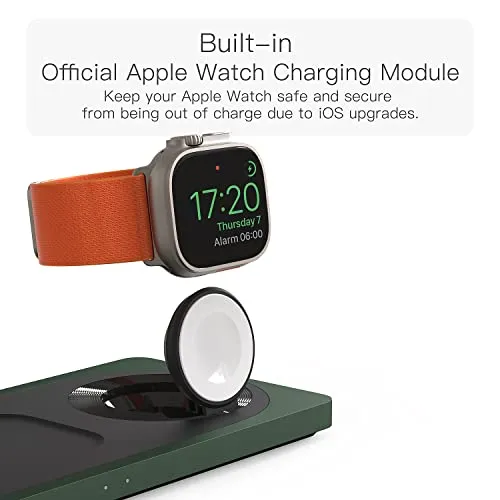 3 in 1 Charging Station for Apple Devices: Used for iPhone and Watch Charging Station with Magsafe Charger Stand, Wireless Charger for iPhone15/14/13/12, Apple Watch 1-9/Ultra, AirPods 3 Pro