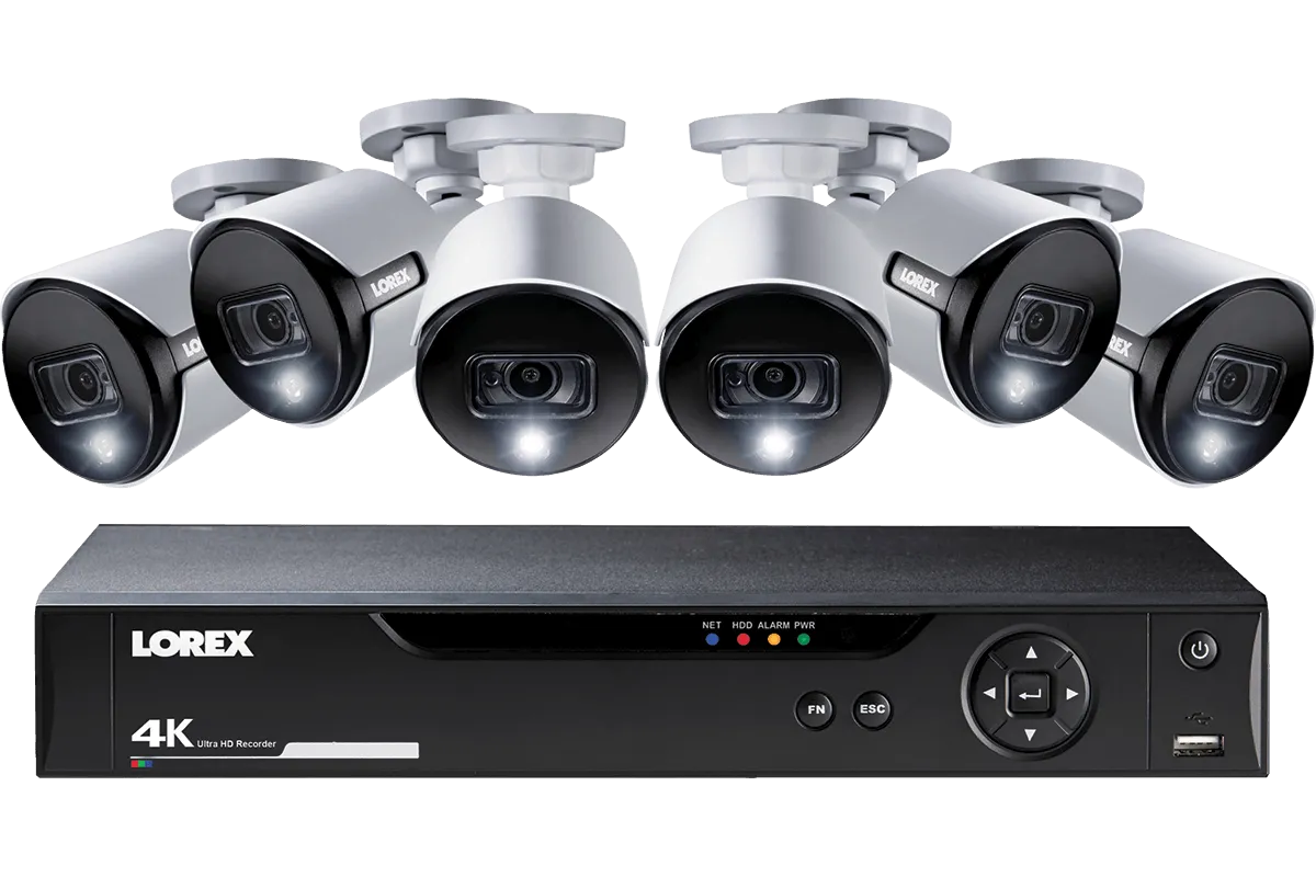 4K Ultra HD 8 Channel Security System with 6 Active Deterrence 4K (8MP) Cameras