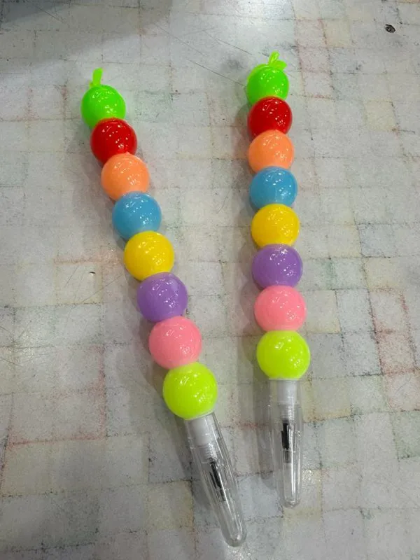 6-Piece Beadable Gel Ink Pens - Fun Stationery for School Kids