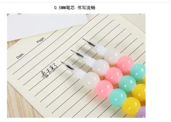 6-Piece Beadable Gel Ink Pens - Fun Stationery for School Kids