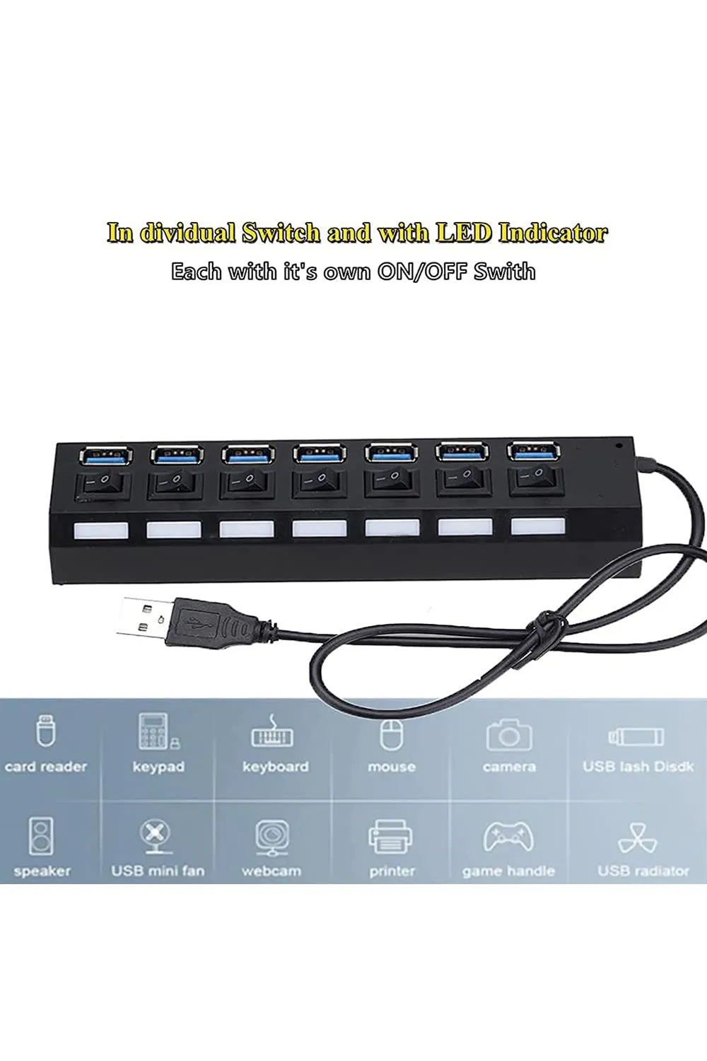 7-Ports High-Performance USB Adapter 2.0 - 1/2 Pack