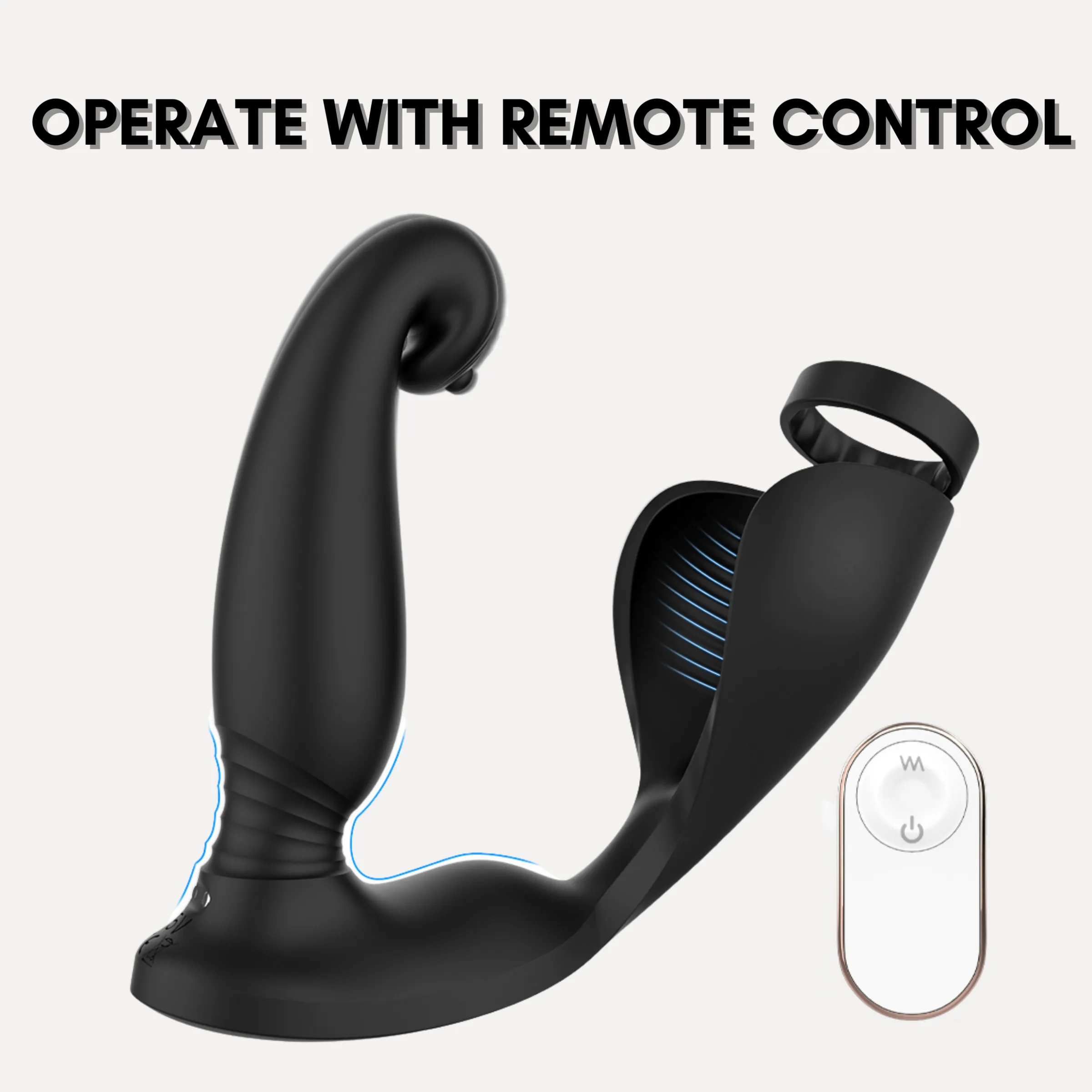 AdultLuxe Triple Targeter 3 in 1 Prostate Massager   Cock Ring with Remote