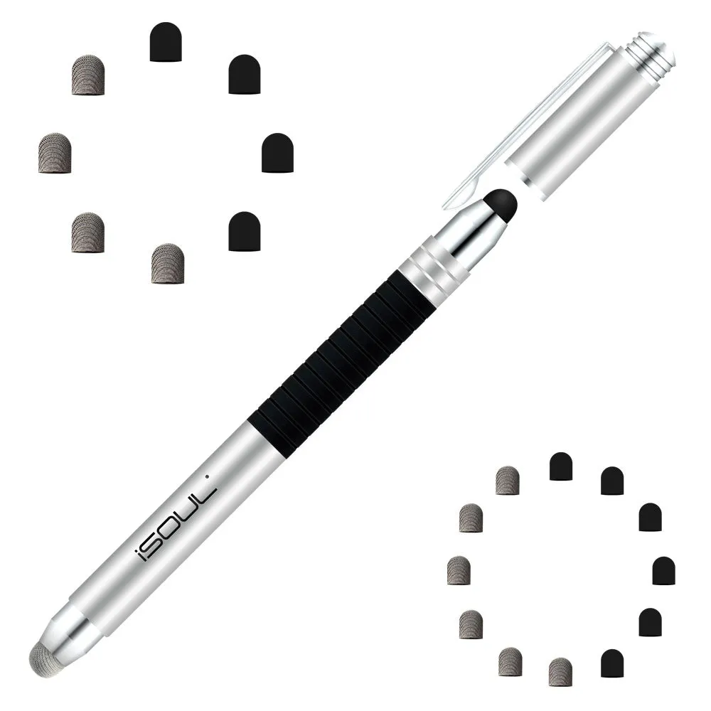 Aluminium Body Stylus Pen for iPad Tablet iPhone with Microfiber Tips