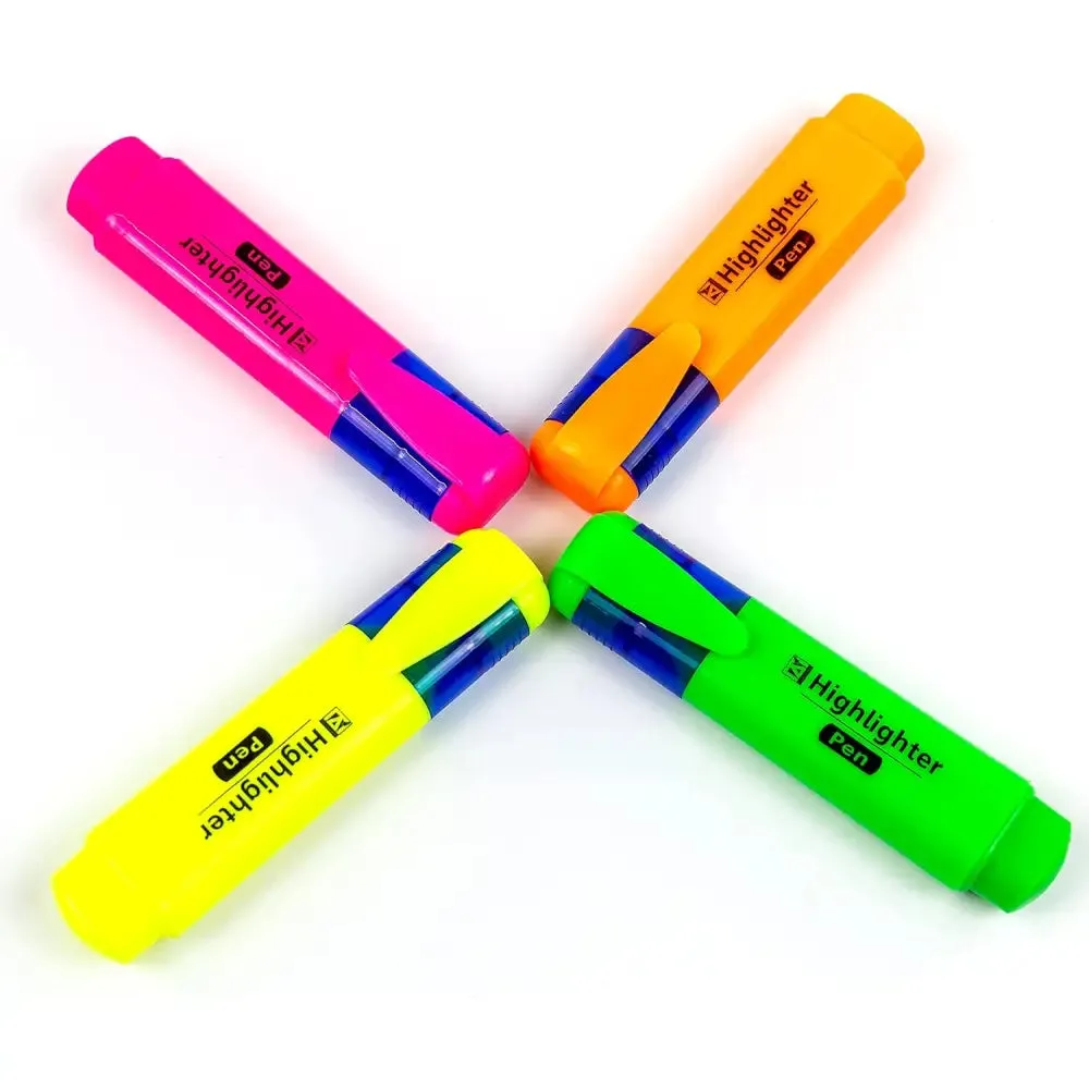 Anker Stationery Highlighter Pens - Assorted Colours 4pk