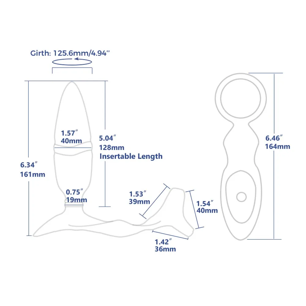 Arosum Ring’n’Rear Vibrating Thrusting Anal Plug with Remote