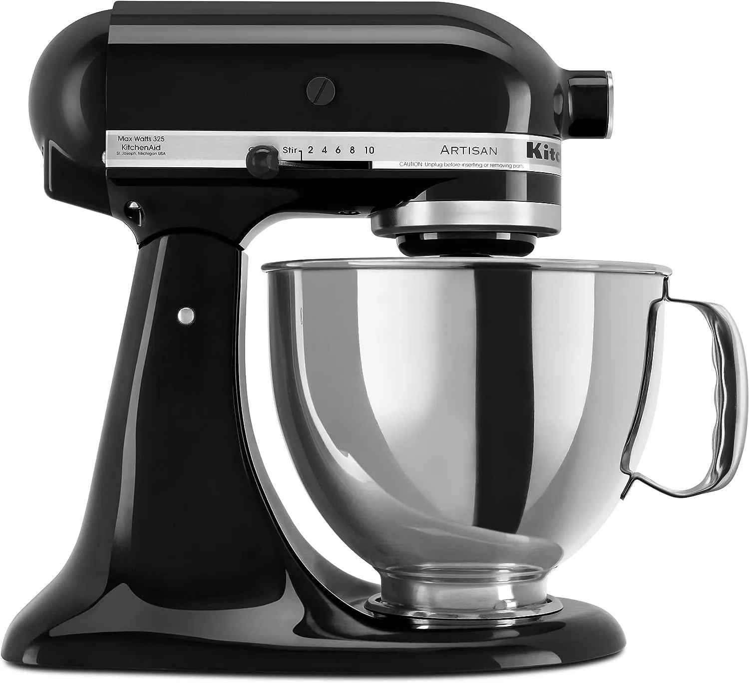 Artisan Series 5 Quart Tilt Head Stand Mixer with Pouring Shield KSM150PS, Onyx Black