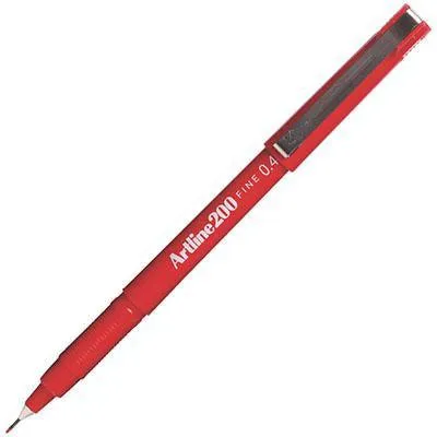 Artline 200 Fineliner Pen 0.4Mm Red Hang Sell