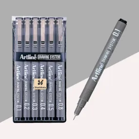 Artline Drawing System Technical Pens for Artistic Mastery ( Pack of 6 )