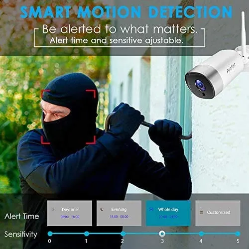 Avstart Outdoor Security Camera - 1080P WiFi Bullet Surveillance Cameras, IP66 Waterproof Home Camera with Encrypted Cloud, MicroSD Recording, FHD Night Vision, Two-Way Audio, Alexa Compatible CB205