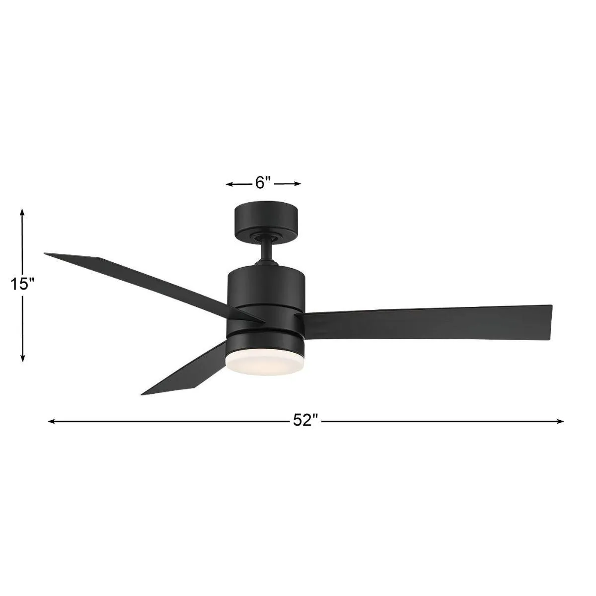 Axis 52 Inch Matte Black 2700K LED Outdoor Smart Ceiling Fan