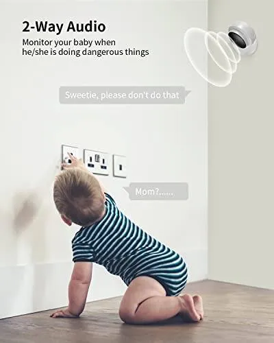 BJOptix™ Baby/Pet Indoor Smart Home Security Camera | Night, 1080HD, 2-Way Audio, Motion, Phone App