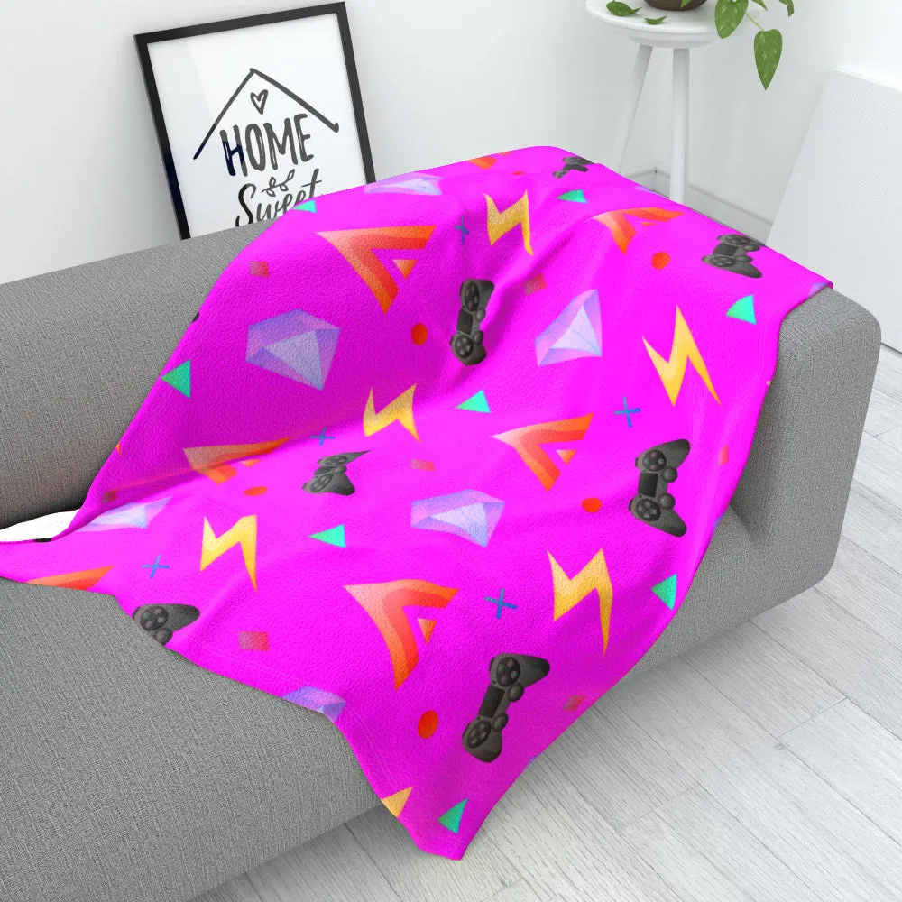 Blanket Throws - Gamers Play Pink