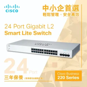 Cbs220 Smart 24-Port Ge, 4X1g Sfp