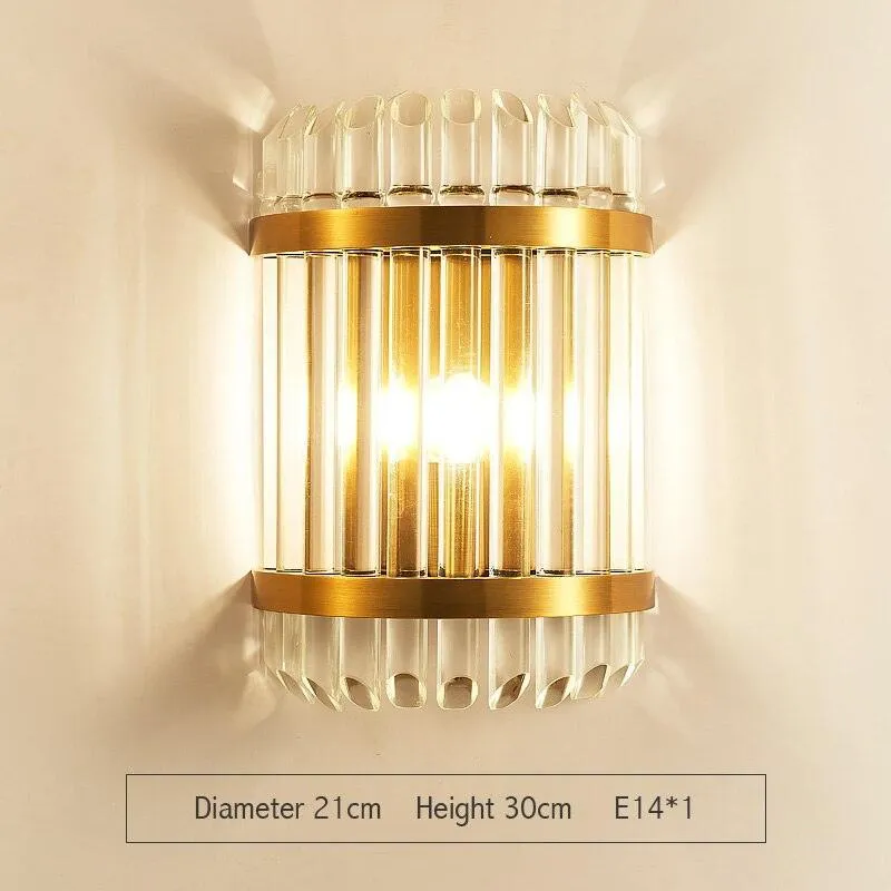 Chic Crystal-Embellished Wall Sconce - Contemporary Lighting for Home and Bathroom