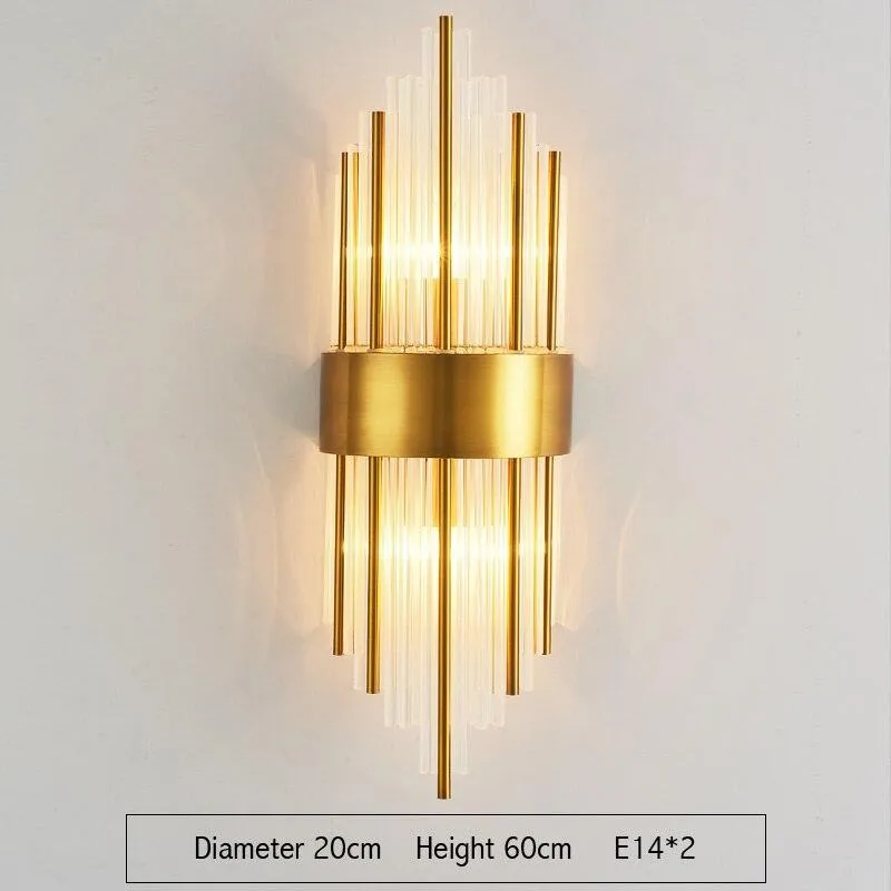 Chic Crystal-Embellished Wall Sconce - Contemporary Lighting for Home and Bathroom