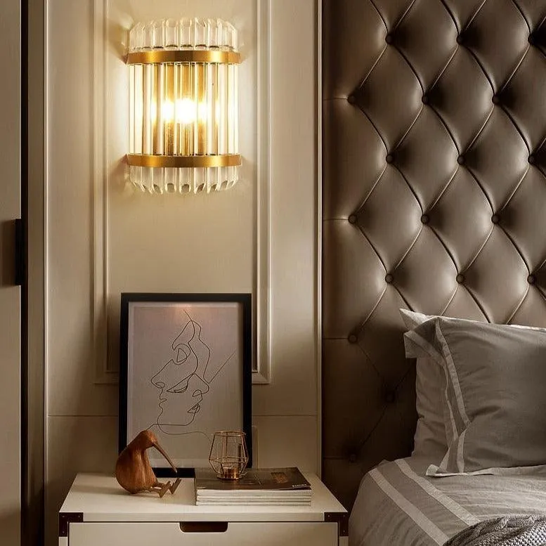 Chic Crystal-Embellished Wall Sconce - Contemporary Lighting for Home and Bathroom