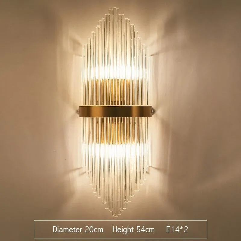 Chic Crystal-Embellished Wall Sconce - Contemporary Lighting for Home and Bathroom