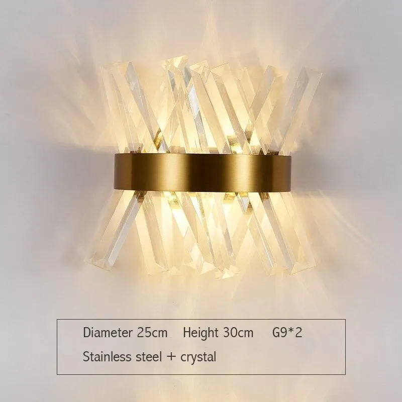 Chic Crystal-Embellished Wall Sconce - Contemporary Lighting for Home and Bathroom