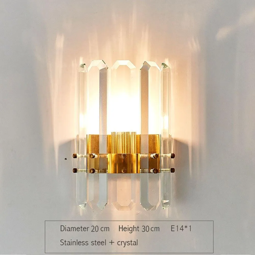 Chic Crystal-Embellished Wall Sconce - Contemporary Lighting for Home and Bathroom