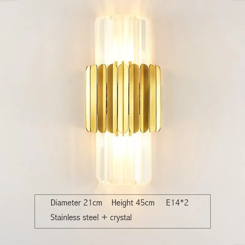 Chic Crystal-Embellished Wall Sconce - Contemporary Lighting for Home and Bathroom