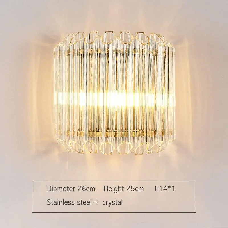 Chic Crystal-Embellished Wall Sconce - Contemporary Lighting for Home and Bathroom