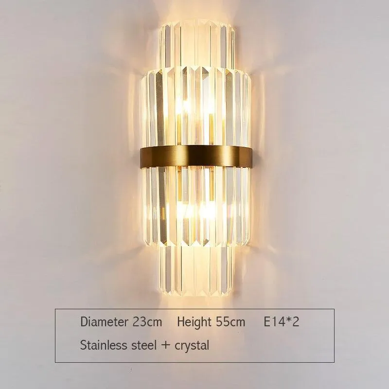 Chic Crystal-Embellished Wall Sconce - Contemporary Lighting for Home and Bathroom