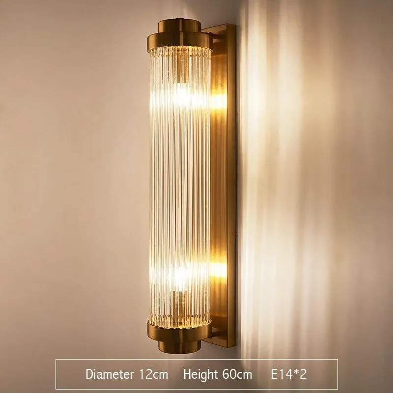 Chic Crystal-Embellished Wall Sconce - Contemporary Lighting for Home and Bathroom