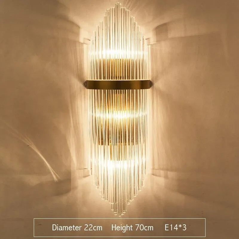 Chic Crystal-Embellished Wall Sconce - Contemporary Lighting for Home and Bathroom