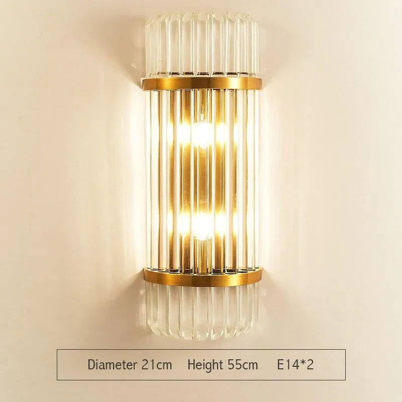 Chic Crystal-Embellished Wall Sconce - Contemporary Lighting for Home and Bathroom