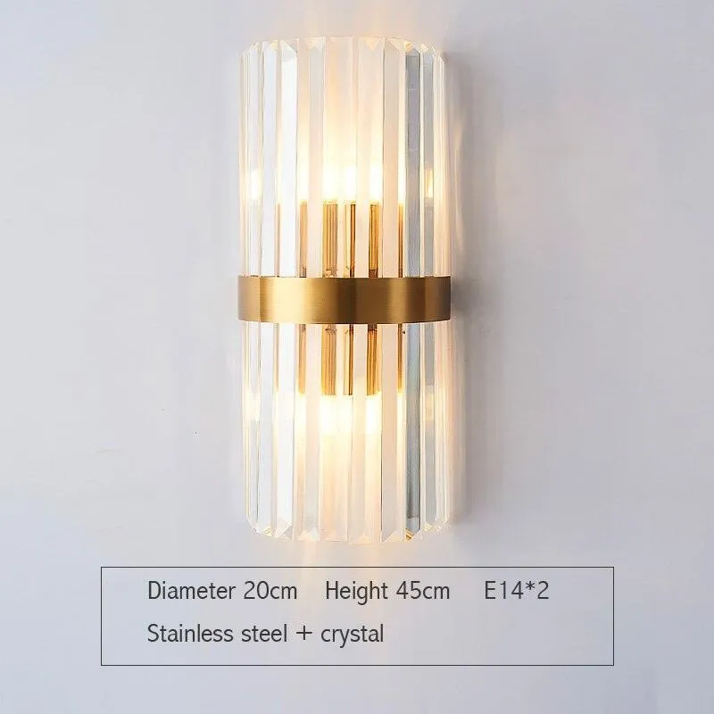 Chic Crystal-Embellished Wall Sconce - Contemporary Lighting for Home and Bathroom