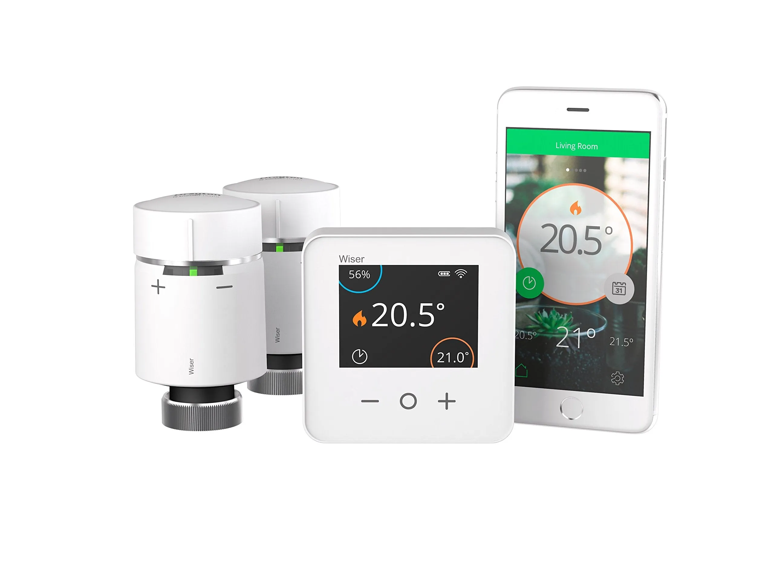 Drayton WISER  Multi-Zone Smart Thermostat and 2 Smart Radiator Thermostat Kit - Combination Boilers Only - Heating Control