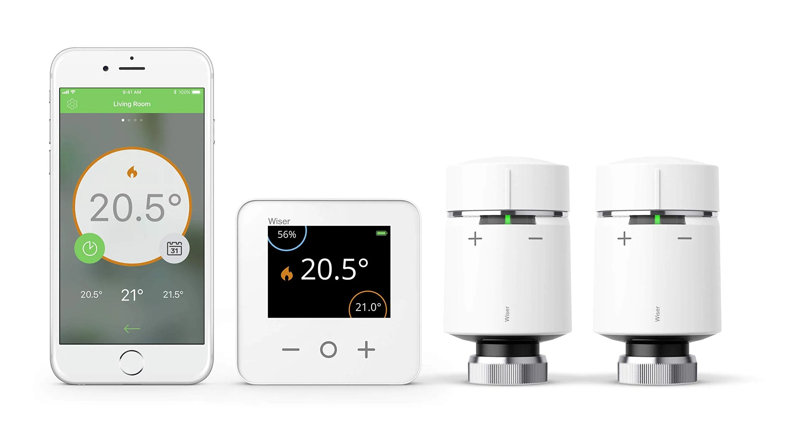 Drayton WISER  Multi-Zone Smart Thermostat and 2 Smart Radiator Thermostat Kit - Combination Boilers Only - Heating Control