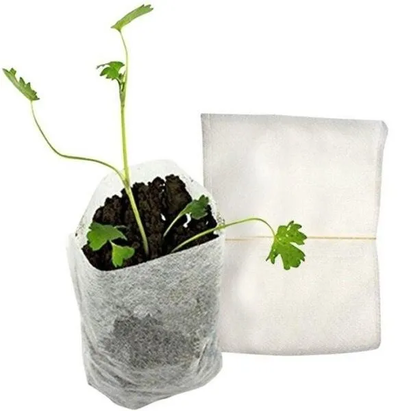 Eco-Friendly 100-Pack Non-Woven Seedling Bags for Enhanced Plant Growth