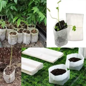 Eco-Friendly 100-Pack Non-Woven Seedling Bags for Enhanced Plant Growth