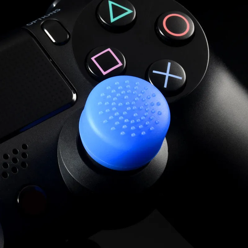 eXtremeRate 8 Blue Silicone Rubber Precision Platporm Raised Analog Sticks Thumb Grips for PS4 Slim PS4 Pro Thumbsticks-ZXBJ1232