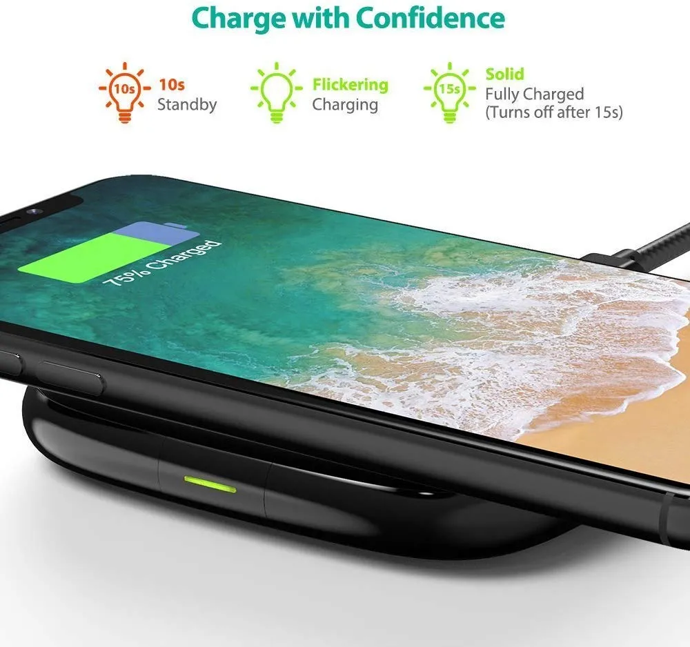 Fast Wireless Charger Qi-Certified 10W Charging Stand