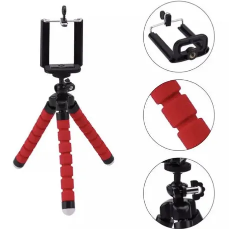 Flexible Camera Tripod - Spider Tripod Stand for Phone - Red Phone Tripod