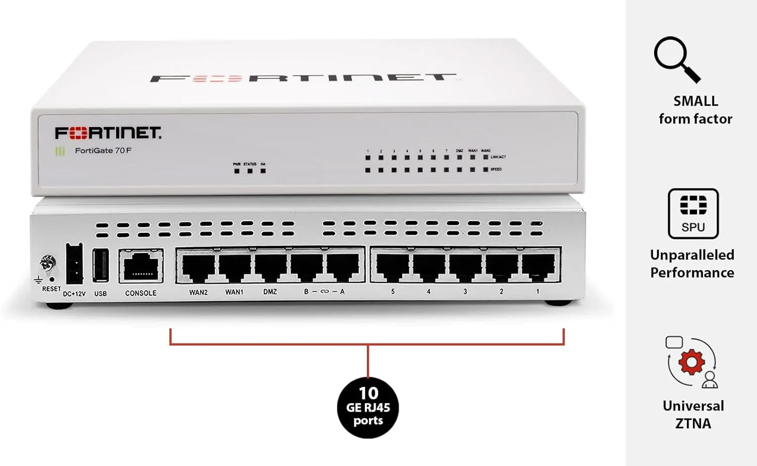 Fortigate-70F Network Security Appliance plus 3 Year Fortiguard Unified Threat Protection (UTP) and Forticare Premium (FG-70F-BDL-950-36)