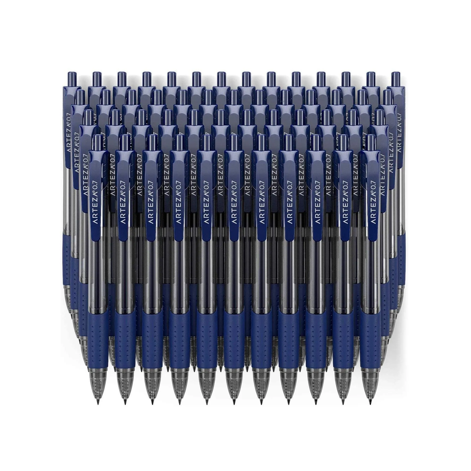 Gel Pens | Set of 50 Blue Roller Ball Bullet Journal Pens | Quick-Drying Ink | Fine Point