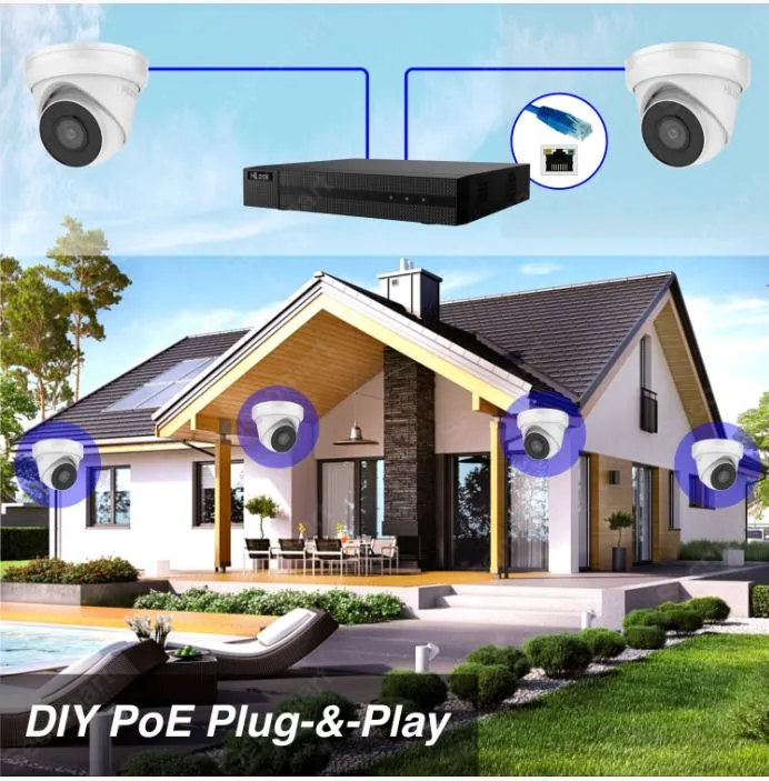 HiLook 8MP/4K PoE Turret Kit 6 Camera