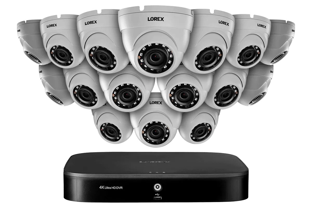 Home Security System with 4K DVR, Sixteen 1080p Outdoor Metal Cameras, 3TB Hard Drive, 130ft Night Vision