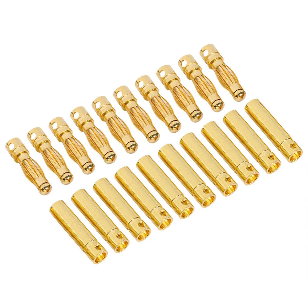 hot 10 pair 4mm Banana Plugs Adapter Shrink Tubing Gold Plated Bullet Connector RC part High-Qulaity