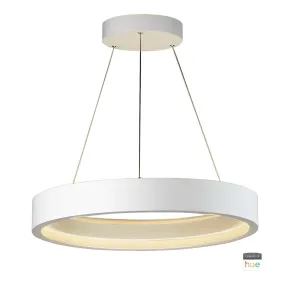 iCorona 29 in. Smart LED Pendant Light White finish