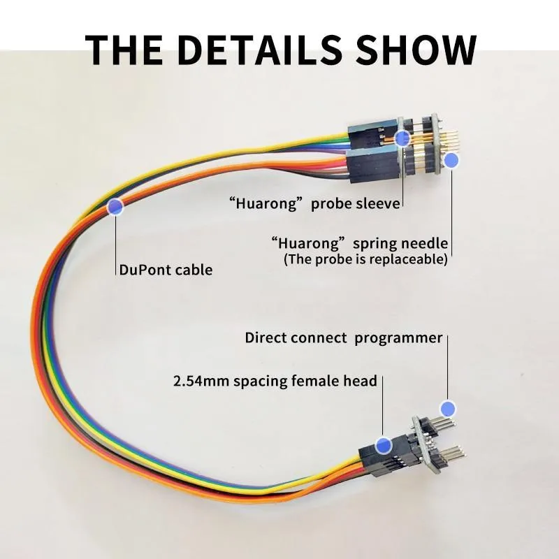 In-Circuit SPI Probe Programmer for 24, 25, 93 EEPROM, 25 Flash, and BIOS Chips - For T48, T56, RT809F and more